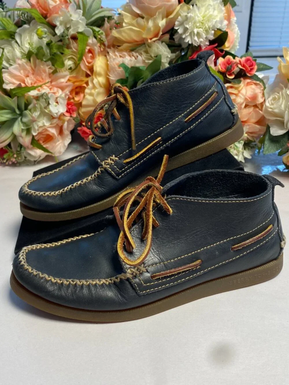 Sperry Top-Sider Navy Leather Boat Chukka Shoes Men’s 7